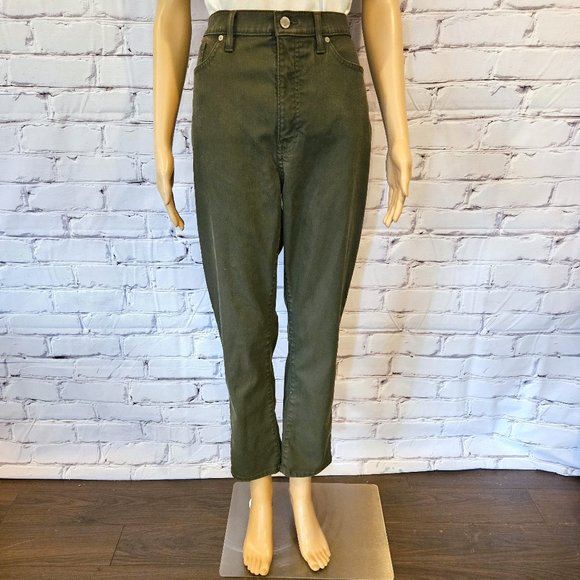 BANANA REPUBLIC, Moss green ultra high rise slim fit coated jeans - Picture 6 of 12